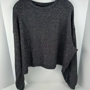 H&M‎ Divided Women's Black Silver Metallic Long Sleeve Sweater XL